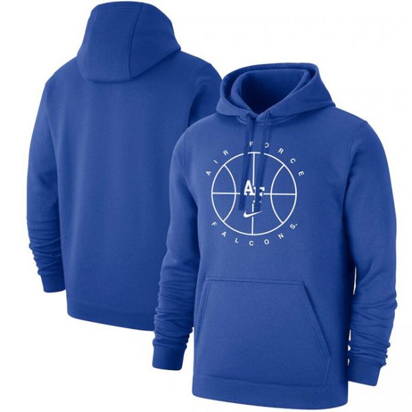 Men Air Force Falcons Royal Basketball Icon Club Fleece Pullover Hoodie
