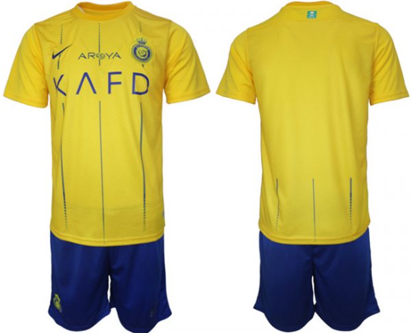 Al Nassr Custom 2023/24 Yellow Away Soccer Jersey Suit