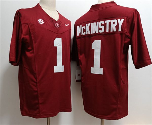 Men Alabama Crimson Tide #1 Kool-Aid McKinstry Red 2023 F.U.S.E. Stitched Football Jersey