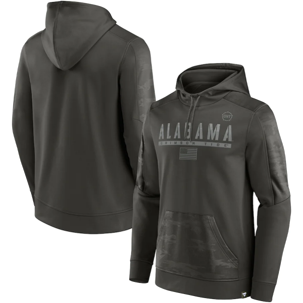 Men Alabama Crimson Tide Olive OHT Military Appreciation Guardian Pullover Hoodie