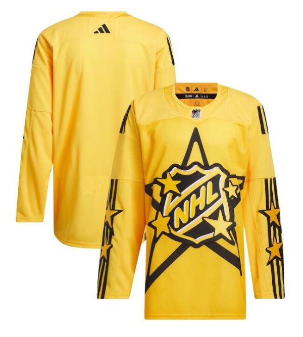 Men All-Star Game 2024 Yellow adidas x drew house Primegreen Stitched Hockey Jersey