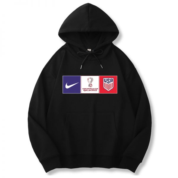 Men American World Cup Soccer Hoodie Black