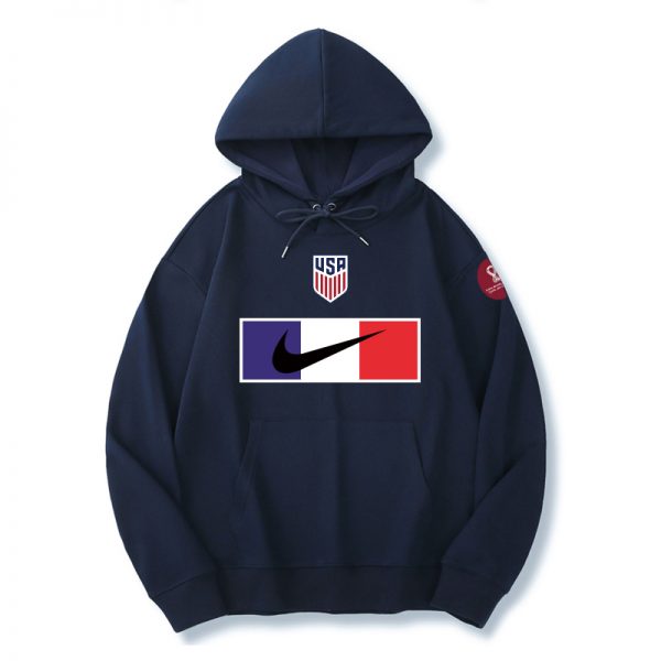 Men American World Cup Soccer Hoodie Navy 001