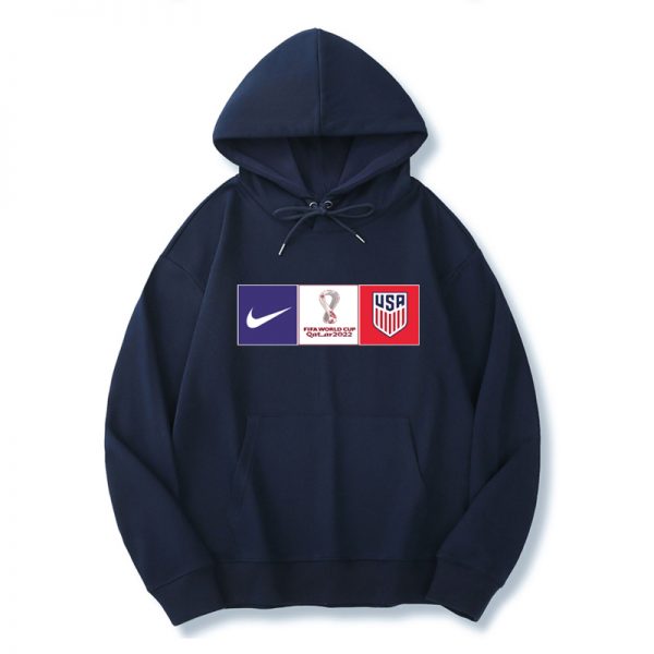 Men American World Cup Soccer Hoodie Navy