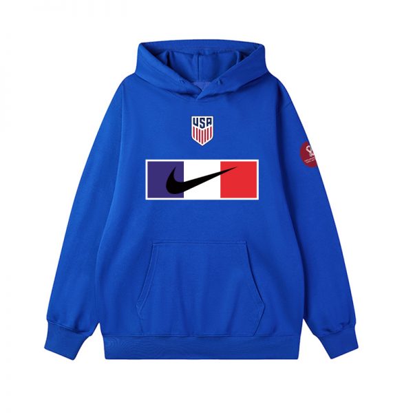 Men American World Cup Soccer Hoodie Royal 001