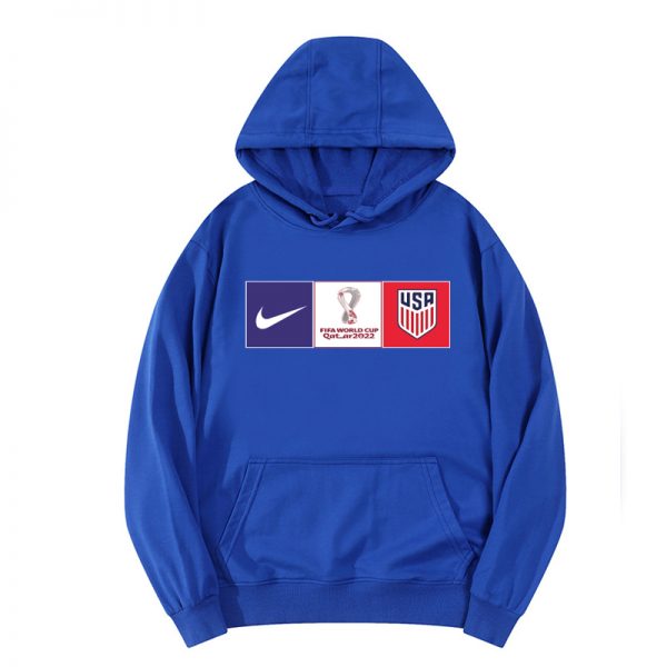 Men American World Cup Soccer Hoodie Royal