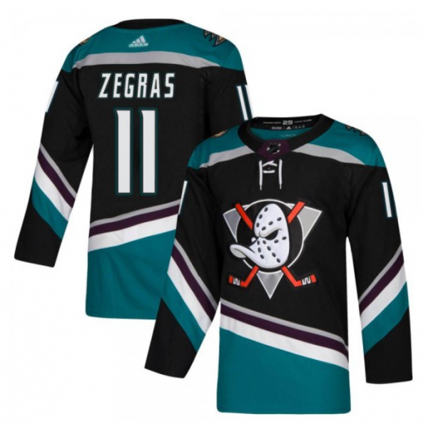 Men Anaheim Ducks #11 Trevor Zegras Black Stitched Jersey