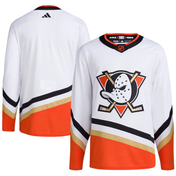 Men Anaheim Ducks Blank White 2022-23 Reverse Retro Stitched Jersey