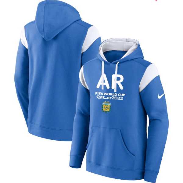 Men Argentina Blue 2022 FIFA World Cup Soccer Hoodie