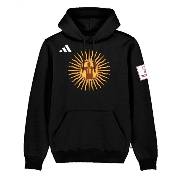 Men Argentina FIFA World Cup Soccer Black Hoodie