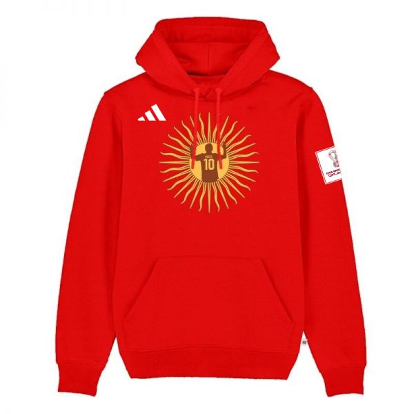 Men Argentina FIFA World Cup Soccer Red Hoodie