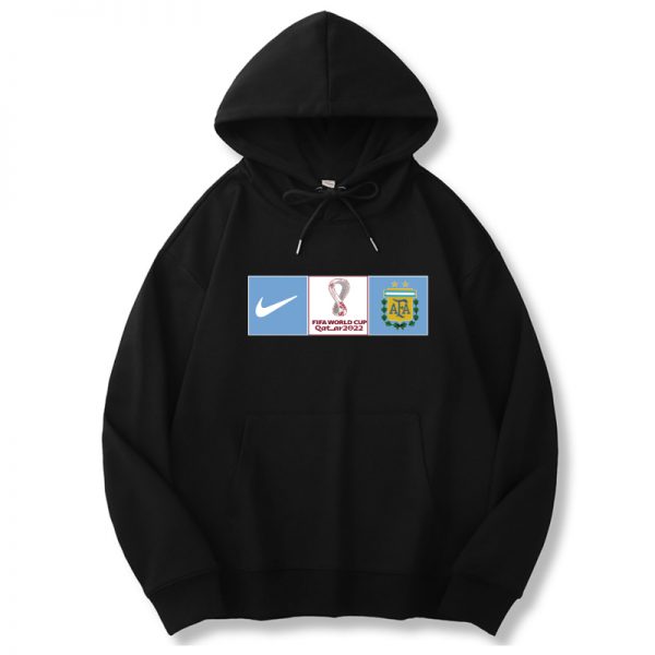 Men Argentina World Cup Soccer Hoodie Black