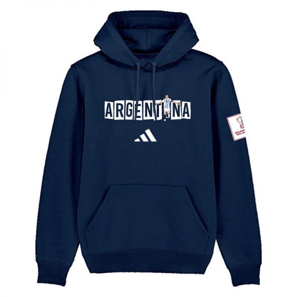 Men Argentina World Cup Soccer Hoodie Navy
