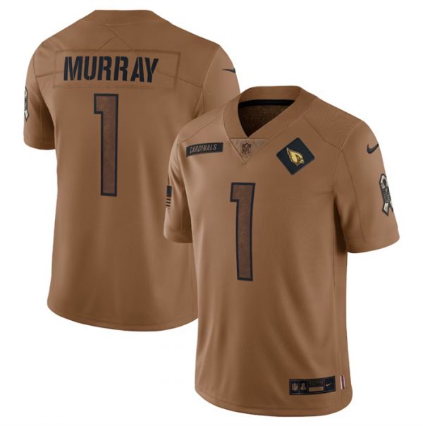 Men Arizona Cardinals #1 Kyler Murray 2023 Brown Salute To Service Limited Football Jersey