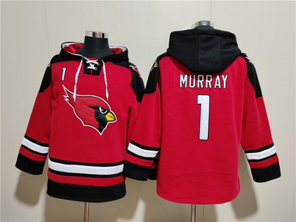 Men Arizona Cardinals #1 Kyler Murray Red Ageless Must-Have Lace-Up Pullover Hoodie