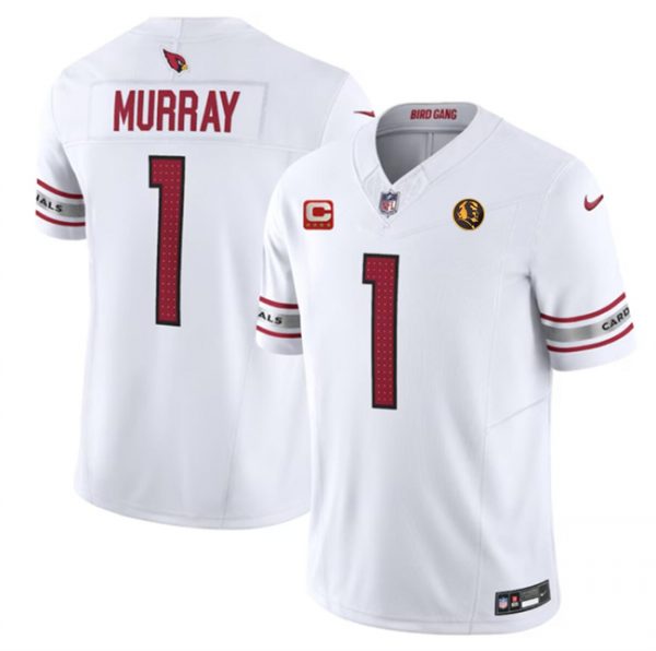 Men Arizona Cardinals #1 Kyler Murray White 2023 F.U.S.E. With 4-Star C Patch And With John Madden Patch Vapor Limited Stitched Football Jersey