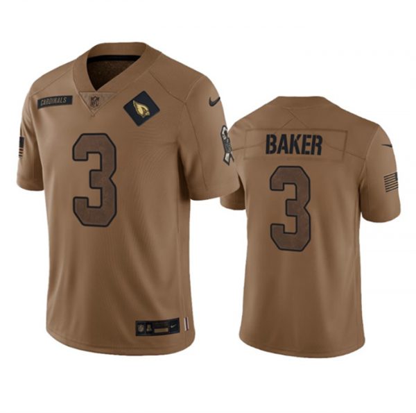 Men Arizona Cardinals #3 Budda Baker 2023 Brown Salute To Service Limited Stitched Football Jersey