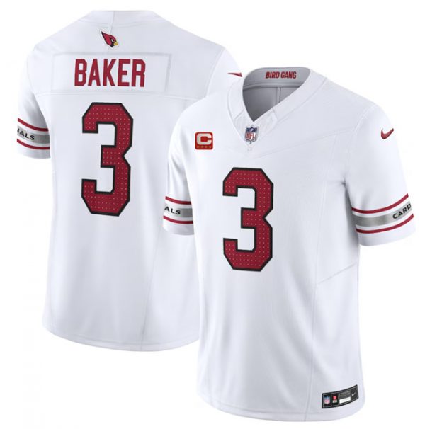 Men Arizona Cardinals #3 Budda Baker White 2023 F.U.S.E. With 4-Star C Patch Vapor Untouchable F.U.S.E. Limited Stitched Football Jersey