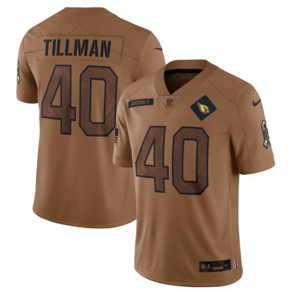 Men Arizona Cardinals #40 Pat Tillman 2023 Brown Salute To Service Limited Football Jersey