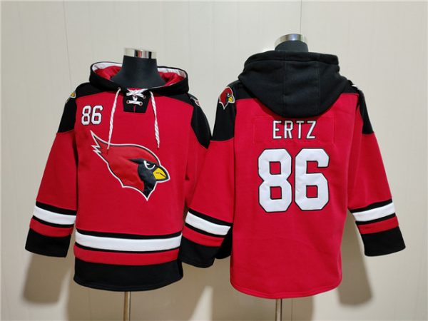 Men Arizona Cardinals #86 Zach Ertz Red Ageless Must-Have Lace-Up Pullover Hoodie