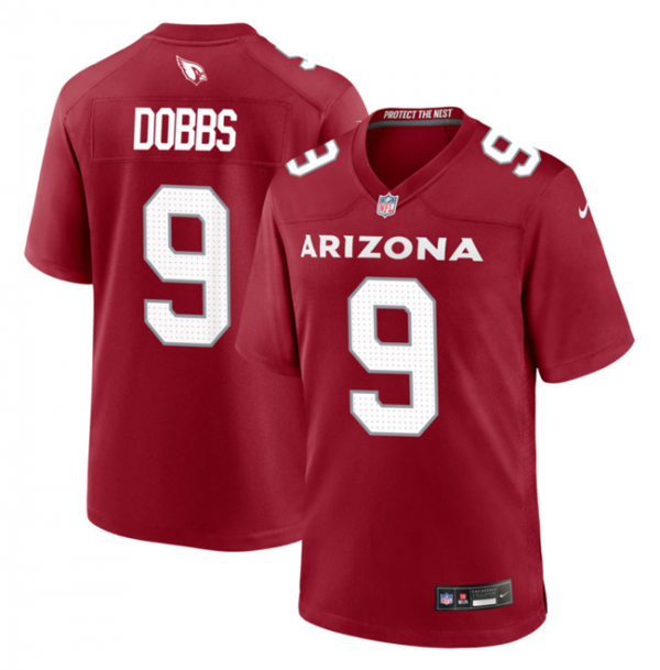 Men Arizona Cardinals #9 Joshua Dobbs Red 2023 Stitched Game Football Jersey