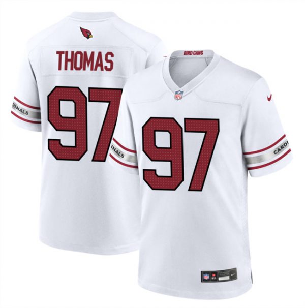Men Arizona Cardinals #97 Cameron Thomas White 2023 Stitched Game Football Jersey