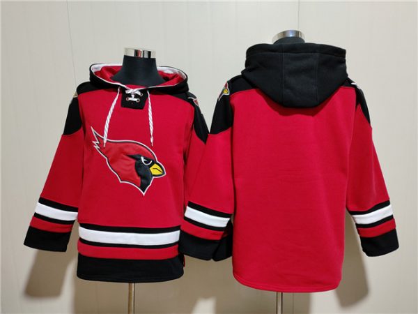 Men Arizona Cardinals Blank Red Ageless Must-Have Lace-Up Pullover Hoodie