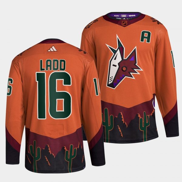 Men Arizona Coyotes #16 Andrew Ladd Orange 2022-23 Reverse Retro Stitched Jersey