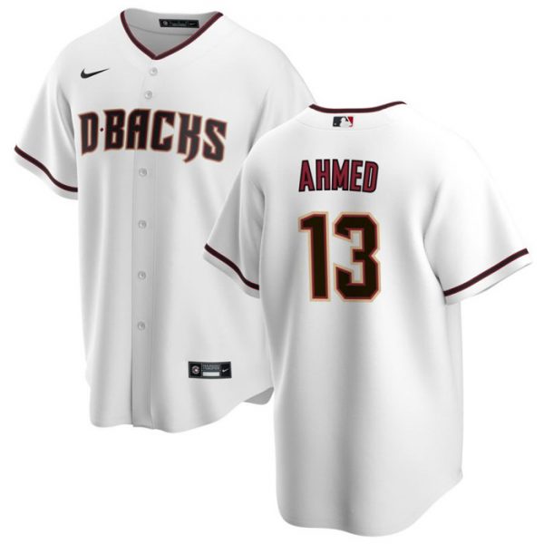 Men Arizona Diamondbacks #13 Nick Ahmed White Cool Base Stitched Baseball Jersey