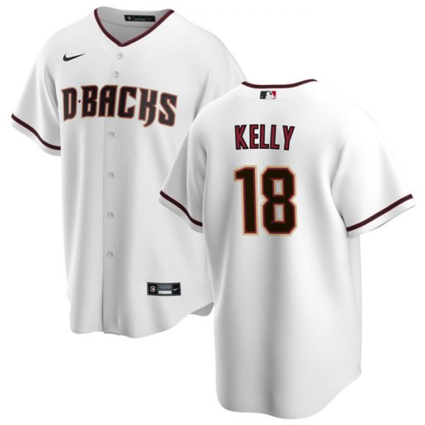 Men Arizona Diamondbacks #18 Carson Kelly White Cool Base Stitched Baseball Jersey