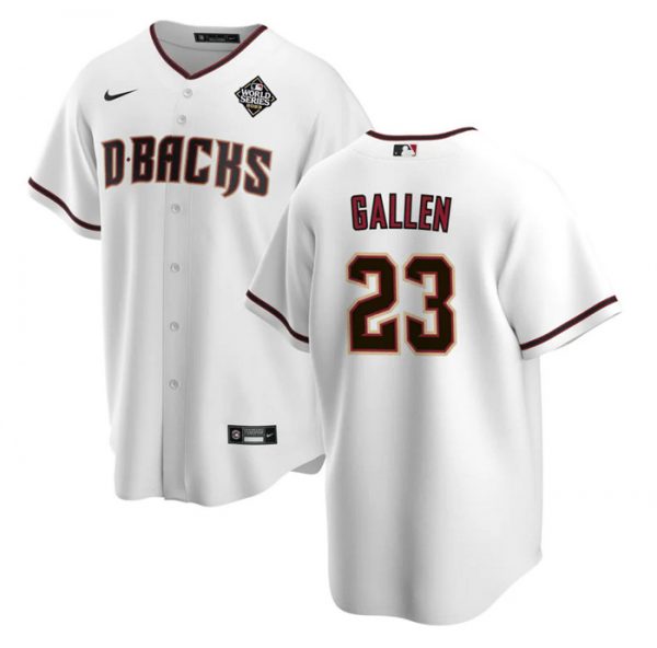 Men Arizona Diamondbacks #23 Zac Gallen White 2023 World Series Cool Base Stitched Baseball Jersey