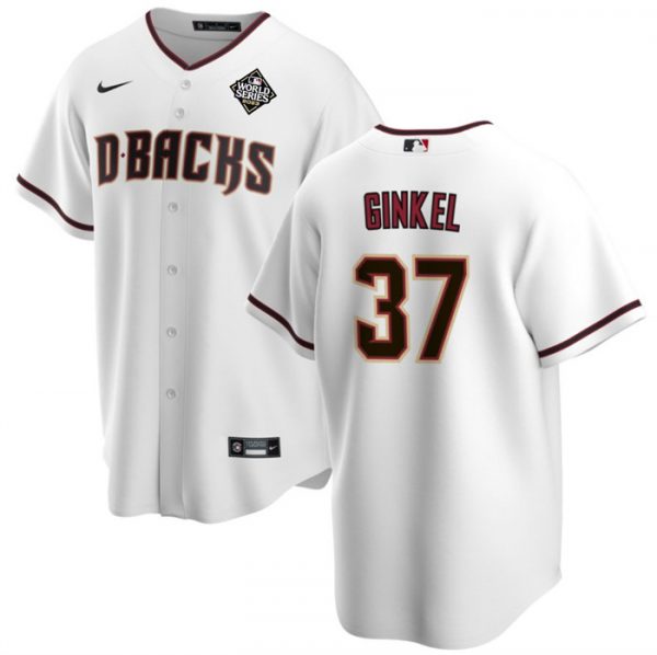 Men Arizona Diamondbacks #37 Kevin Ginkel White 2023 World Series Cool Base Stitched Baseball Jersey