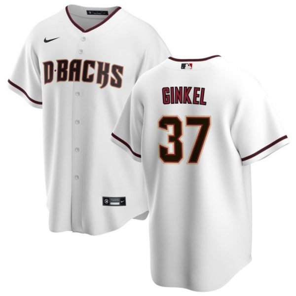 Men Arizona Diamondbacks #37 Kevin Ginkel White Cool Base Stitched Baseball Jersey