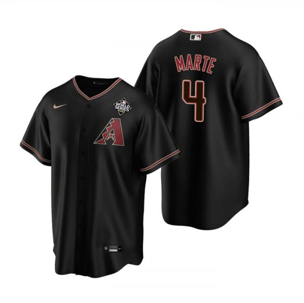 Men Arizona Diamondbacks #4 Ketel Marte Black 2023 World Series Cool Base Stitched Baseball Jersey
