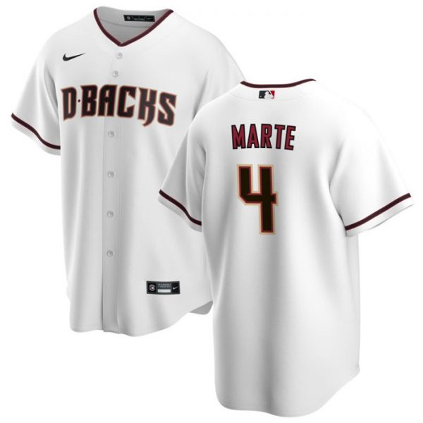 Men Arizona Diamondbacks #4 Ketel Marte White Cool Base Stitched Baseball Jersey