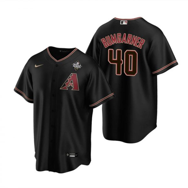 Men Arizona Diamondbacks #40 Madison Bumgarner Black 2023 World Series Cool Base Stitched Baseball Jersey