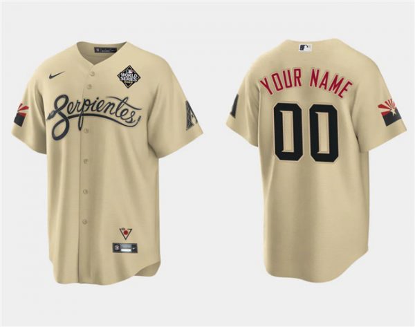 Arizona Diamondbacks Active Player Custom Gold 2023 World Series City Connect Cool Base Stitched Baseball Jersey
