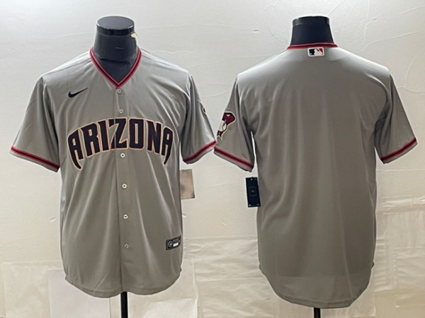 Men Arizona Diamondbacks Blank Grey Cool Base Stitched Baseball Jersey