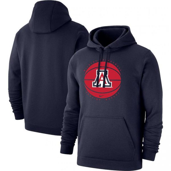 Men Arizona Wildcats Navy Basketball Pullover Hoodie