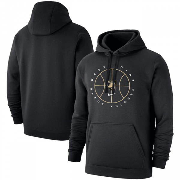 Men Army Black Knights Black Basketball Icon Club Fleece Pullover Hoodie