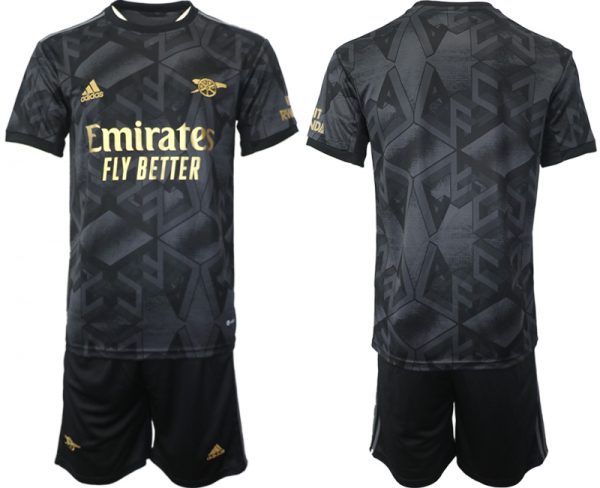 Men Arsenal F.C Blank 2023 Black Away Soccer Jersey Suit