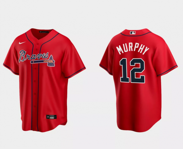Men Atlanta Braves #12 Sean Murphy Red Cool Base Stitched Baseball Jersey