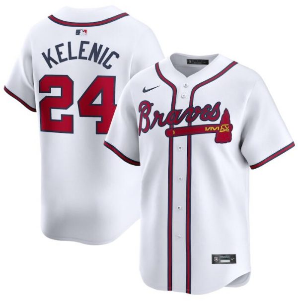 Men Atlanta Braves #24 Jarred Kelenic White 2024 Home Limited Stitched Baseball Jersey