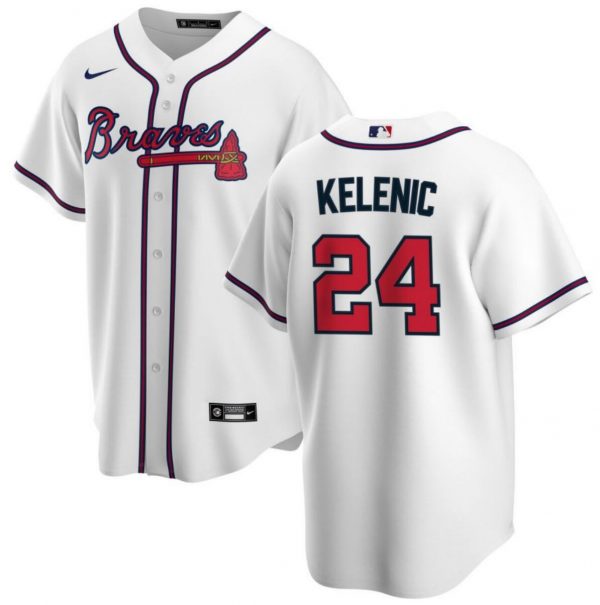 Men Atlanta Braves #24 Jarred Kelenic White Cool Base Stitched Baseball Jersey