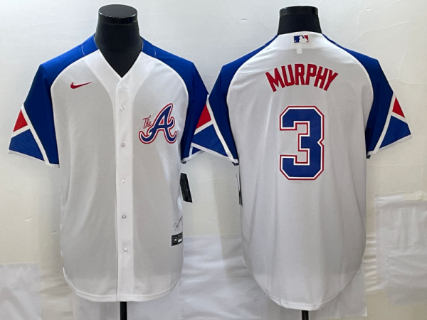 Men Atlanta Braves #3 Dale Murphy White 2023 City Connect Cool Base Stitched Baseball Jersey