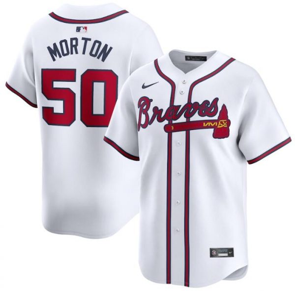 Men Atlanta Braves #50 Charlie Morton White 2024 Home Limited Stitched Baseball Jersey
