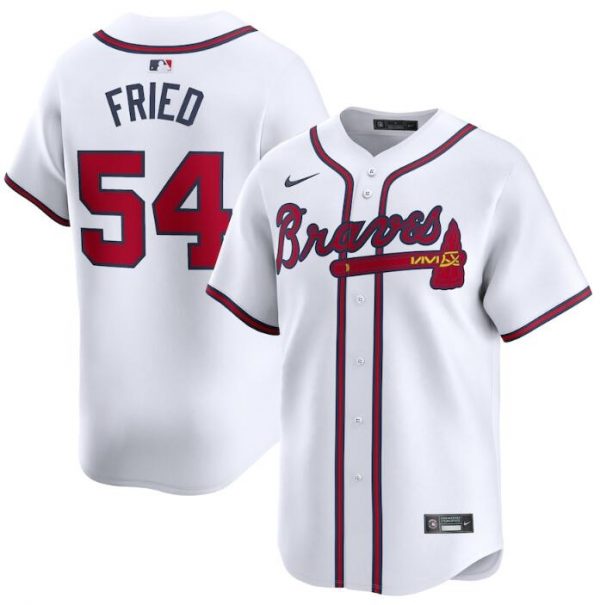 Men Atlanta Braves #54 Max Fried White 2024 Home Limited Stitched Baseball Jersey