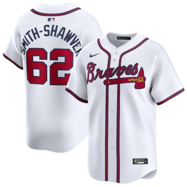 Men Atlanta Braves #62 AJ Smith-Shawver White 2024 Home Limited Stitched Baseball Jersey