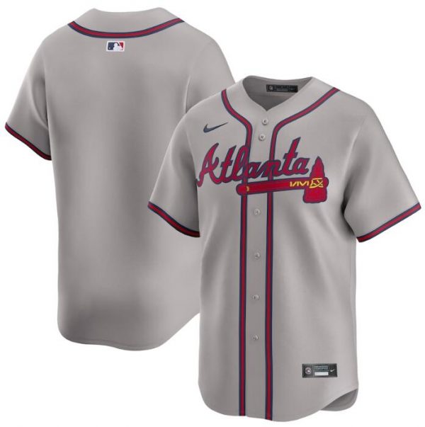 Men Atlanta Braves Blank Grey 2024 Away Limited Stitched Baseball Jersey