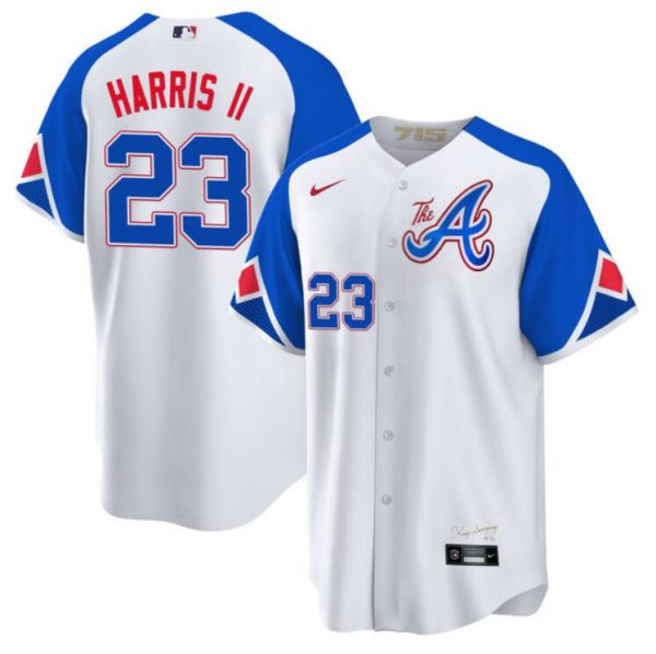 Atlanta Braves Customized White 2023 City Connect Cool Base With Patch Stitched Baseball Jersey